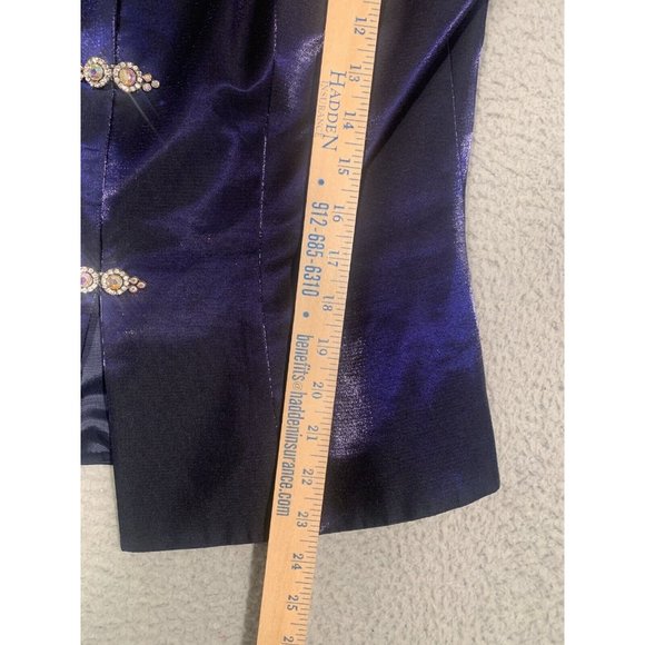 VTG Alex Evenings 2 Piece Formal Top Skirt Midnight Blue Shimmer‎ Size 10 Dress - Picture 6 of 12